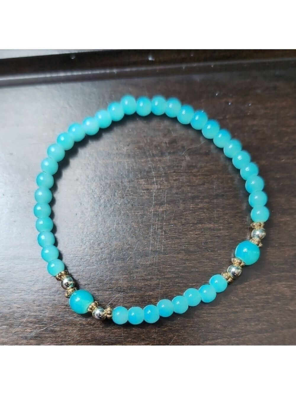 Bohemian Silver and Blue Charm Bracelet - Picture 4 of 5
